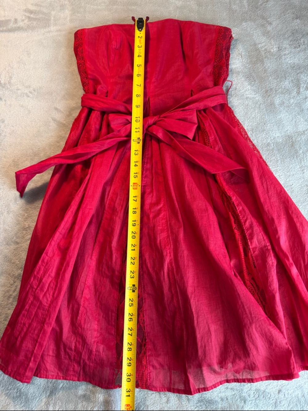 NWOT Anthro Moulinette Soeurs Strapless Fit-and-Flare Dress Red Size 4 - Picture 13 of 13